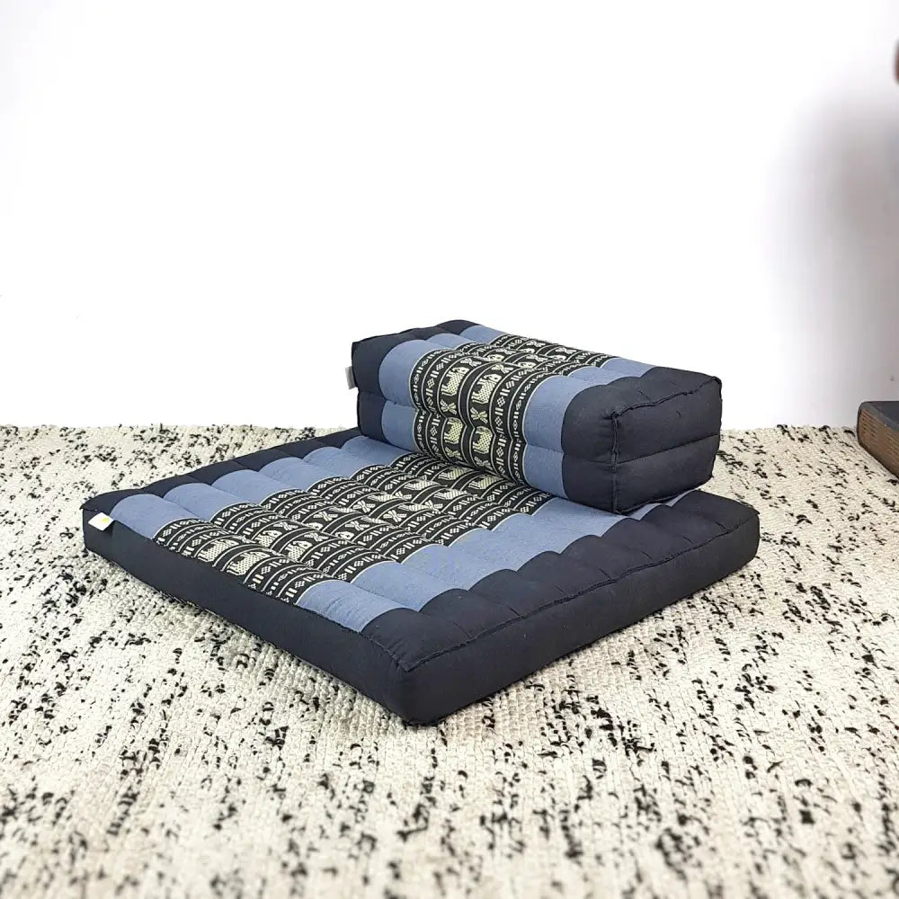 Meditation Cushion + Seating Block Set Blue Elephant - Home & Garden > Decor