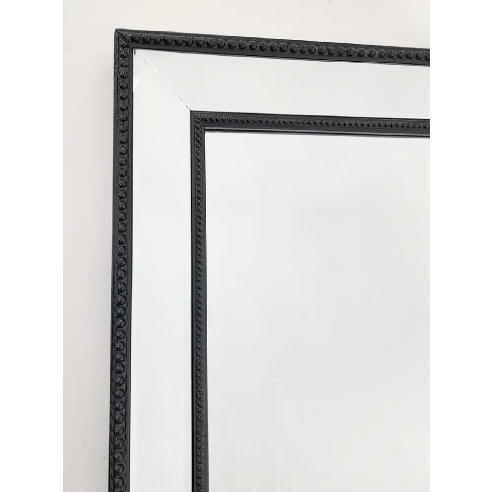Medium Black Beaded Framed Mirror - 70cm x 170cm - Home & Garden > Decor