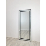 Medium Black Beaded Framed Mirror - 70cm x 170cm - Home & Garden > Decor