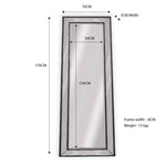 Medium Black Beaded Framed Mirror - 70cm x 170cm - Home & Garden > Decor