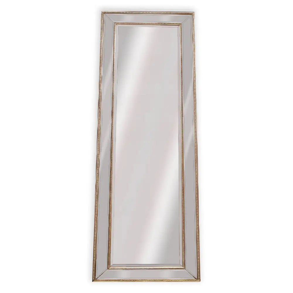 Medium Gold Beaded Framed Mirror - 70cm x 170cm - Home & Garden > Decor