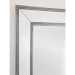 Medium Silver Beaded Framed Mirror - 70cm x 170cm - Home & Garden > Decor