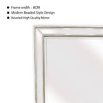 Medium Silver Beaded Framed Mirror - 70cm x 170cm - Home & Garden > Decor
