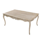 Medium Size Oak Wood White Washed Finish Arm Chair Dining Table Set - Furniture > Dining