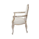 Medium Size Oak Wood White Washed Finish Arm Chair Dining Table Set - Furniture > Dining