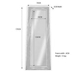 Medium White Beaded Framed Mirror - 70cm x 170cm - Home & Garden > Decor