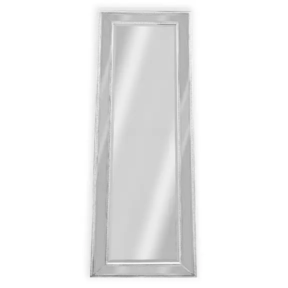 Medium White Beaded Framed Mirror - 70cm x 170cm - Home & Garden > Decor