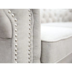 Mellowly 2 Seater Sofa Fabric Uplholstered Chesterfield Lounge Couch - Beige - Furniture > Sofas
