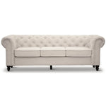 Mellowly 3 + 2 Seater Sofa Fabric Uplholstered Chesterfield Lounge Couch - Beige - Furniture > Sofas