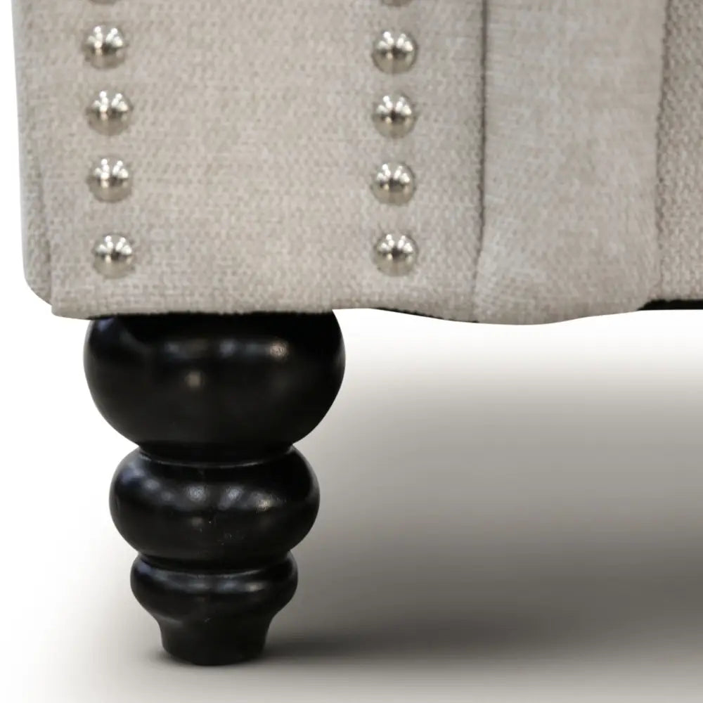 Mellowly 3 + 2 Seater Sofa Fabric Uplholstered Chesterfield Lounge Couch - Beige - Furniture > Sofas