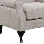 Mellowly Set of 2 Wing Back Chair Sofa Fabric Chesterfield Armchair - Beige - Furniture > Sofas