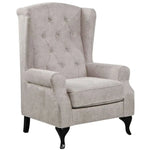 Mellowly Wing Back Chair Sofa Chesterfield Armchair Fabric Uplholstered - Beige - Furniture > Sofas