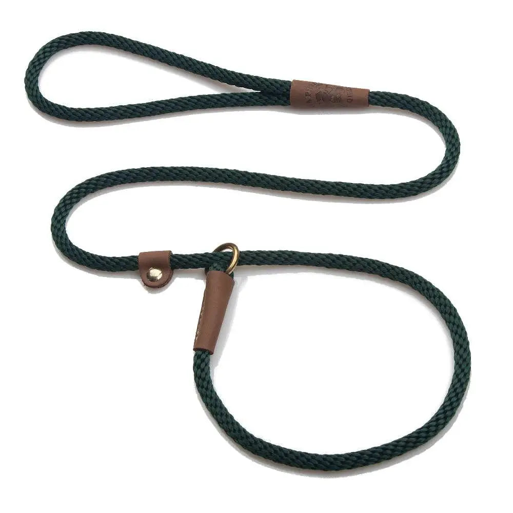 Mendota British Style Slip Leash - Length 1/2in x 4ft(13mm x 1.2m) - Hunter Green - Pet Care > Dog Supplies > Dog