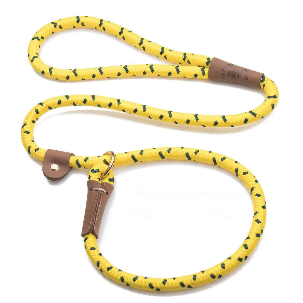 Mendota British Style Slip Leash - Length 1/2in x 4ft(13mm x 1.2m) - Hi-Viz Yellow - Pet Care > Dog Supplies > Dog
