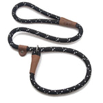 Mendota British Style Slip Leash - Length 1/2in x 4ft(13mm x 1.2m) - Night Viz - Black - Pet Care > Dog Supplies > Dog