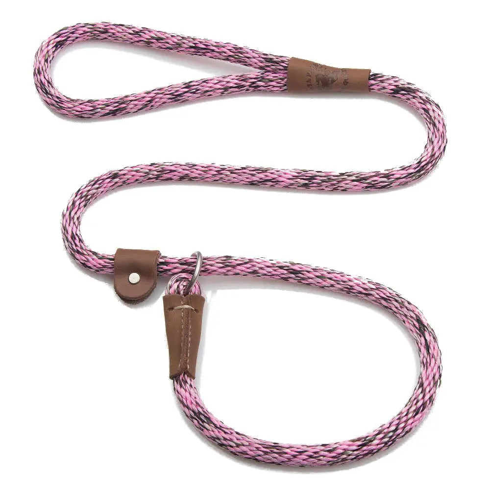 Mendota British Style Slip Leash - Length 1/2in x 4ft(13mm x 1.2m) - Pink Camo - Pet Care > Dog Supplies > Dog Collars