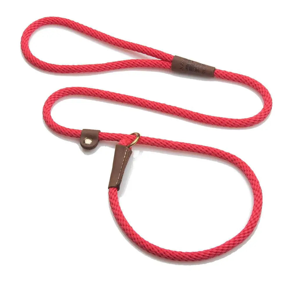 Mendota British Style Slip Leash - Length 1/2in x 4ft(13mm x 1.2m) - Red - Pet Care > Dog Supplies > Dog Collars Leads