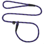 Mendota British Style Slip Leash - Length 3/8in x 4ft(10mm x 1.2m) - Black Ice - Purple - Pet Care > Dog Supplies > Dog
