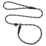 Mendota British Style Slip Leash - Length 3/8in x 4ft(10mm x 1.2m) - Black Ice - Silver - Pet Care > Dog Supplies > Dog