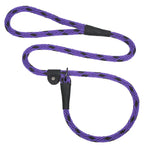 Mendota British Style Slip Leash - Length 3/8in x 6ft(10mm x 1.8m) - Black Ice - Purple - Pet Care > Dog Supplies > Dog