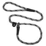 Mendota British Style Slip Leash - Length 3/8in x 6ft(10mm x 1.8m) - Black Ice - Silver - Pet Care > Dog Supplies > Dog