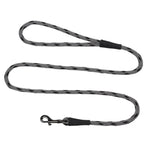 Mendota Clip Leash Small - lengths 3/8in x 4ft(10mm x1.2m) Made in the USA - Black Ice Silver - Pet Care > Dog Supplies