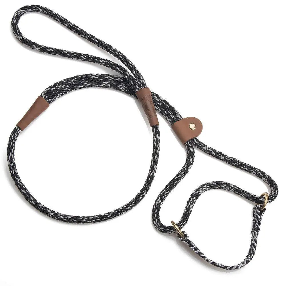 MENDOTA DOG WALKER - MARTINGALE LEASH - Made in the USA Length 3/8in x 6ft(10mm x 1.8m) - Salt and Pepper - Pet Care >