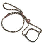 MENDOTA DOG WALKER - MARTINGALE LEASH - Made in the USA Length 3/8in x 6ft(10mm x 1.8m) - Twist - Mocha - Pet Care >