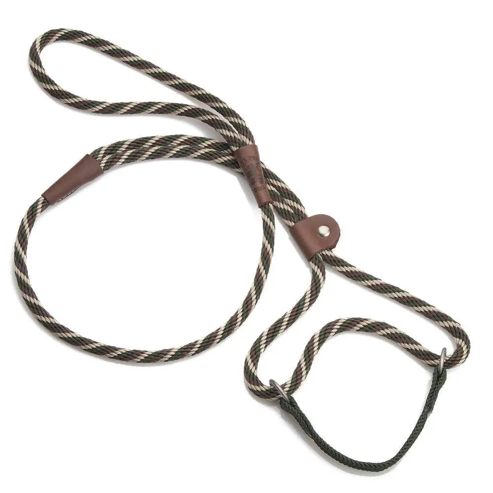 MENDOTA DOG WALKER - MARTINGALE LEASH - Made in the USA Length 3/8in x 6ft(10mm x 1.8m) - Twist - Mocha - Pet Care >