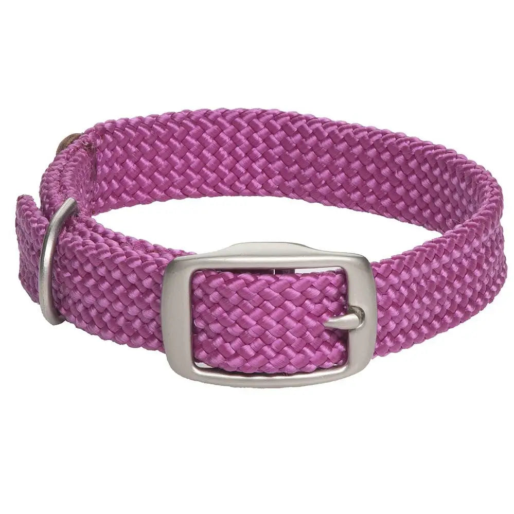 Mendota Doublebraided Collar 18’’ RASPBERRY Nicke - Pet Care > Dog Supplies > Dog Collars Leads & Harnesses