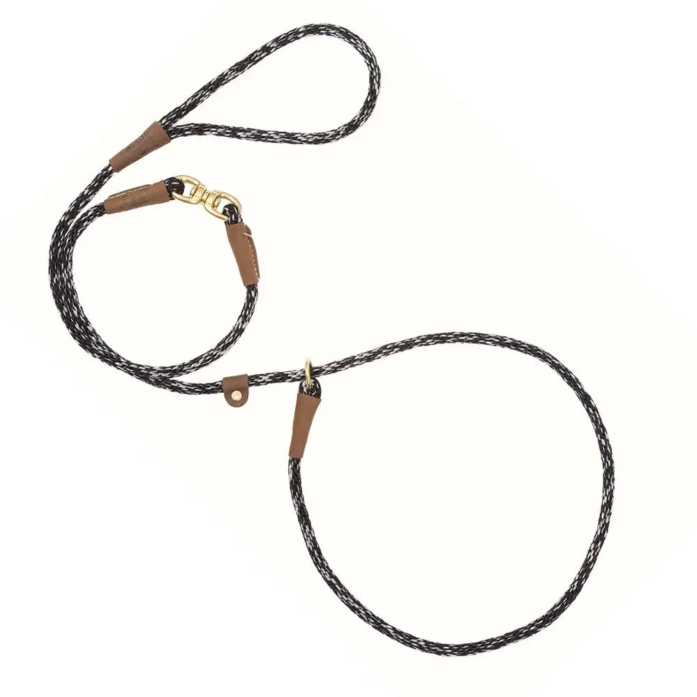 Mendota Swivel Slip Leash - Large- Made in the USA:13mm x 1.8m (1/2in x 6ft) - Salt and Pepper - Pet Care > Dog