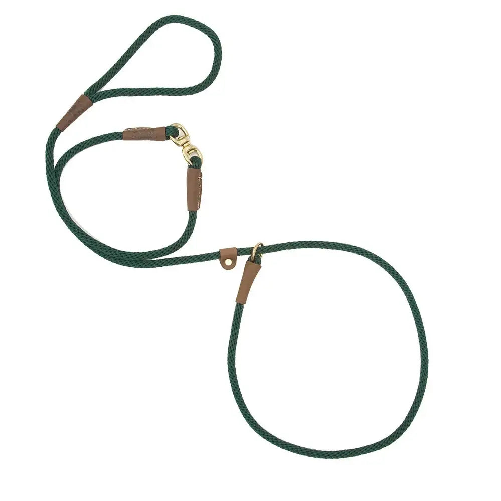 Mendota Swivel Slip Leash - Large- Made in the USA:13mm x 1.8m (1/2in x 6ft) - Hunter Green - Pet Care > Dog Supplies >
