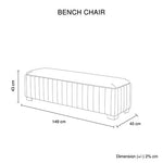 Mercer Bench Chair Fabric Padded Upholstered Seat Polished Stainless Steel Feet - Furniture > Bar Stools & Chairs > Arm