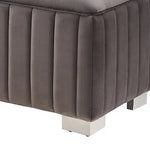 Mercer Bench Chair Fabric Padded Upholstered Seat Polished Stainless Steel Feet - Furniture > Bar Stools & Chairs > Arm