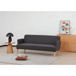 Merlin 3 Seater Sofa Futon Bed Fabric Lounge Couch - Charcoal - Furniture > Sofas