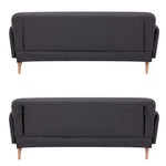 Merlin 3 Seater Sofa Futon Bed Fabric Lounge Couch - Charcoal - Furniture > Sofas
