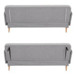 Merlin 3 Seater Sofa Futon Bed Fabric Lounge Couch - Grey - Furniture > Sofas