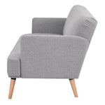 Merlin 3 Seater Sofa Futon Bed Fabric Lounge Couch - Grey - Furniture > Sofas