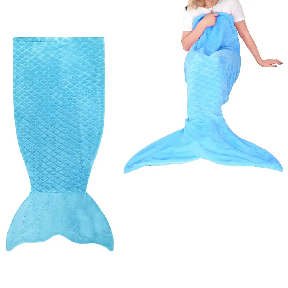 Mermaid Tail Blue Soft Blanket Throw - Home & Garden > Bedding