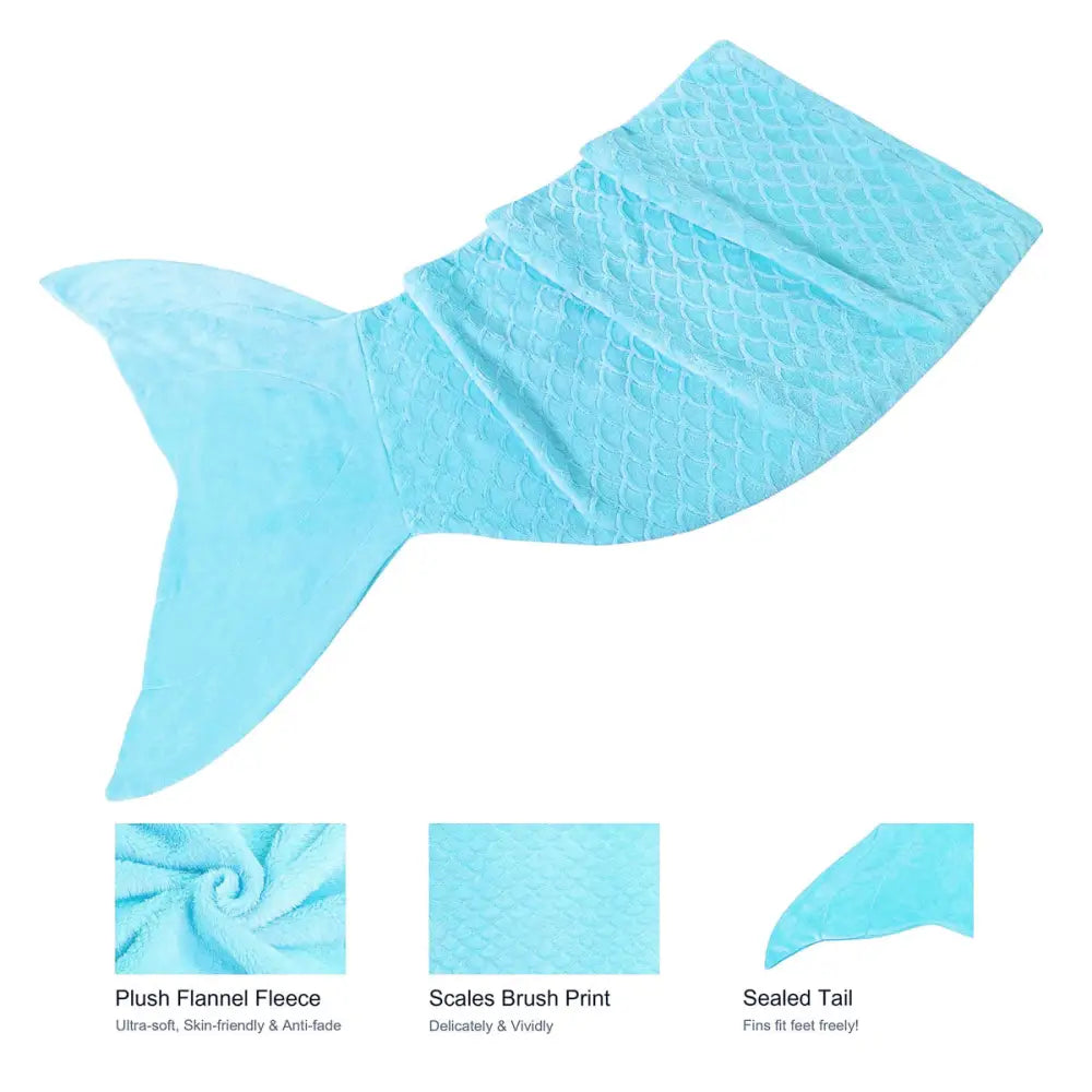 Mermaid Tail Blue Soft Blanket Throw - Home & Garden > Bedding
