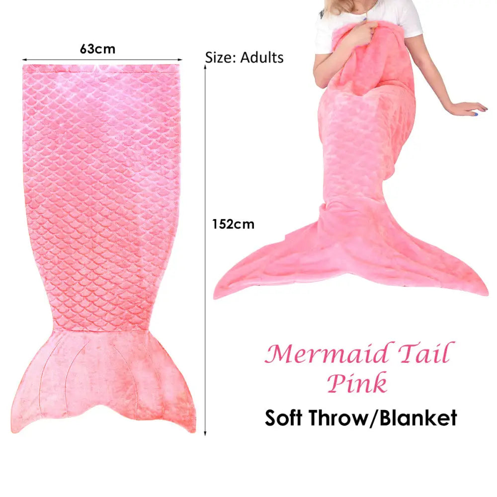 Mermaid Tail Pink Soft Blanket Throw - Home & Garden > Bedding