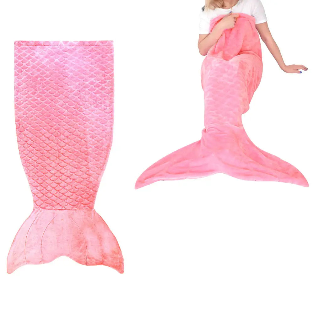 Mermaid Tail Pink Soft Blanket Throw - Home & Garden > Bedding