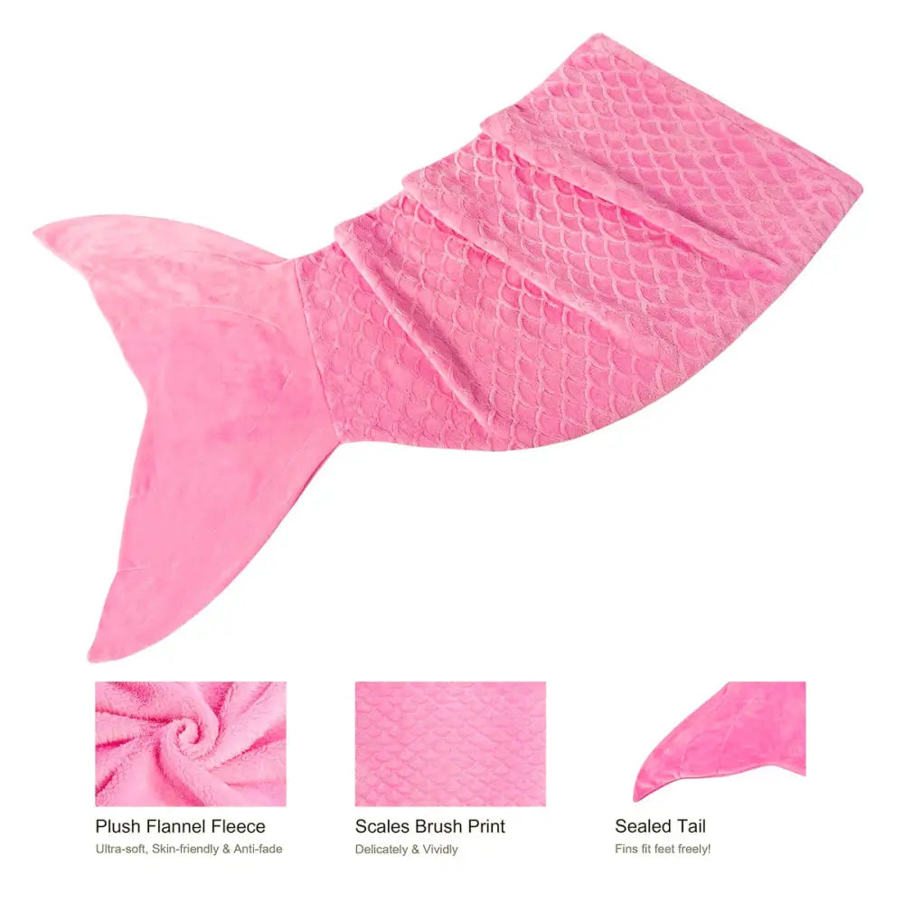 Mermaid Tail Pink Soft Blanket Throw - Home & Garden > Bedding