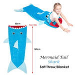 Mermaid Tail Shark Soft Blanket Throw - Home & Garden > Bedding