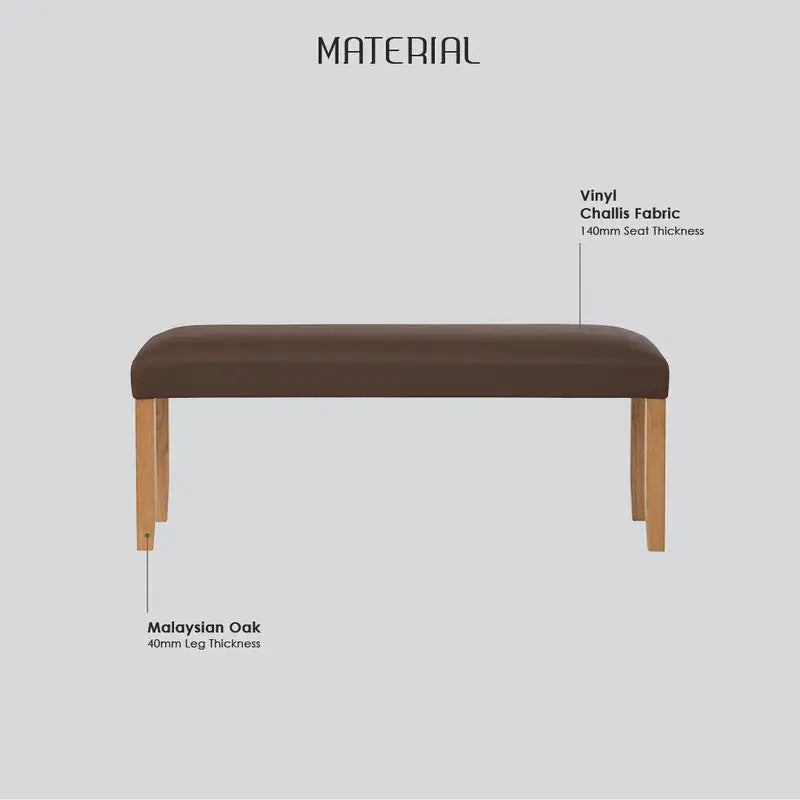 Mesi bench Ottoman - Cocoa - Furniture > Dining > Kitchen & Dining Chairs
