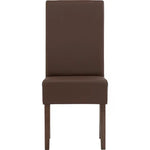 Mesi Dining Chair x2 - Cocoa Legs Mocha Colour Vinyl Upholstery - Furniture > Dining > Kitchen & Dining Chairs