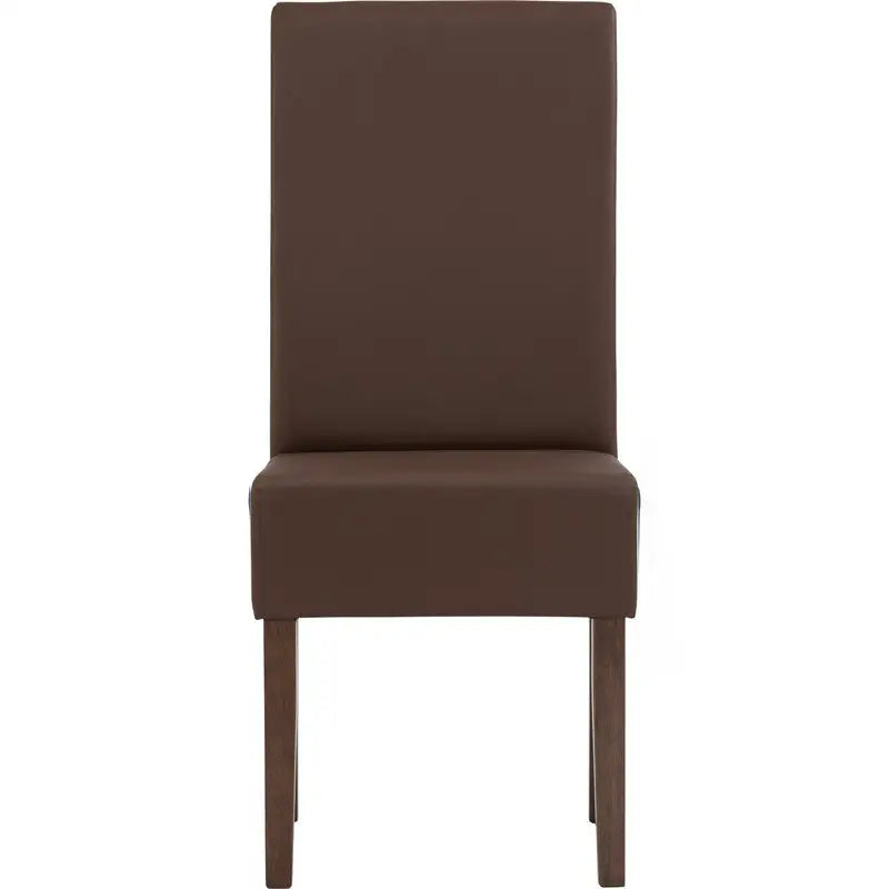 Mesi Dining Chair x2 - Cocoa Legs Mocha Colour Vinyl Upholstery - Furniture > Dining > Kitchen & Dining Chairs