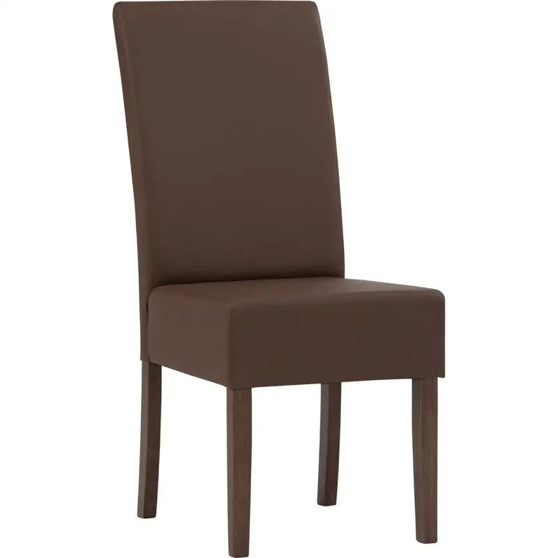 Mesi Dining Chair x2 - Cocoa Legs Mocha Colour Vinyl Upholstery - Furniture > Dining > Kitchen & Dining Chairs
