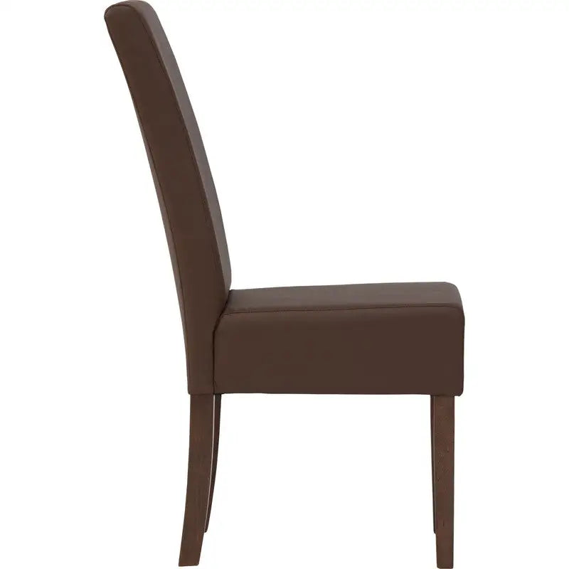 Mesi Dining Chair x2 - Cocoa Legs Mocha Colour Vinyl Upholstery - Furniture > Dining > Kitchen & Dining Chairs
