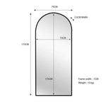 Metal Arch Mirror 80cm x 170cm - Black - Home & Garden > Decor